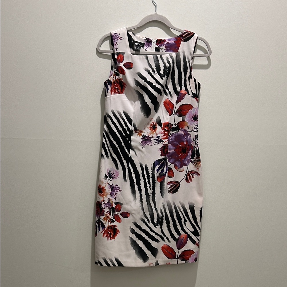 Alyx Black and Purple Floral Zebra Mini Dress